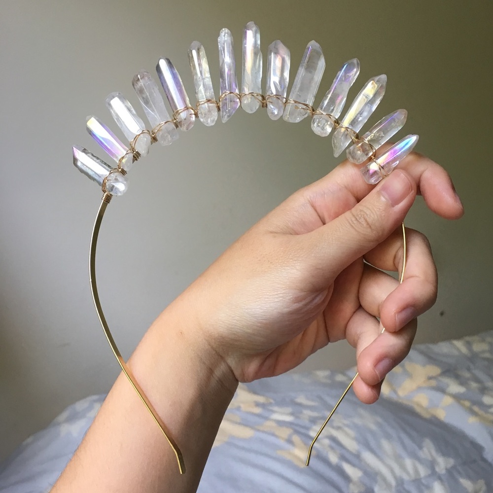 Angel Aura Crystal Tiara Headband Crown